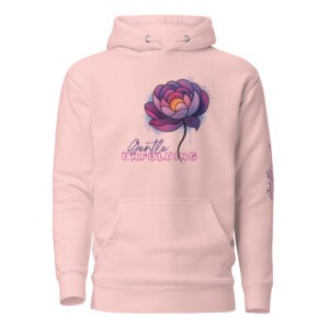 Blumiger Unisex-Kapuzenpullover "Gentle Unfolding" in Pastellfarben